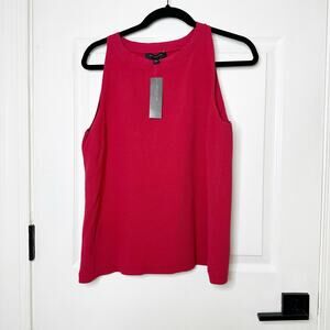 Ann Taylor Knit Shell Tank Red High Neck Sleeveless Size Medium‎ Petite NEW